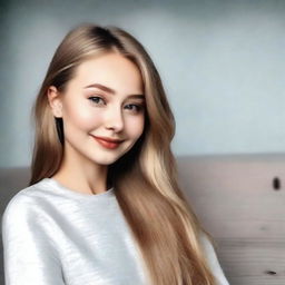 Create a profile photo of a Russian girl with a rounded frame