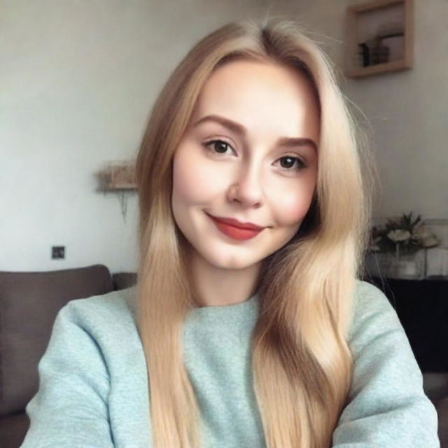 Create a profile photo of a Russian girl with a rounded frame