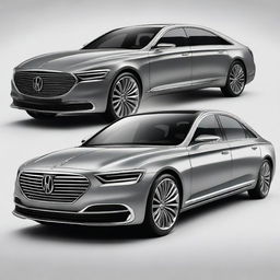 Design a large luxury sedan with a wheelbase of 3440mm and dimensions of 5690mm in length, 1910mm in width, and 1710mm in height