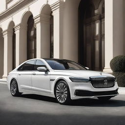 Design a large luxury sedan with a wheelbase of 3440mm and dimensions of 5690mm in length, 1910mm in width, and 1710mm in height