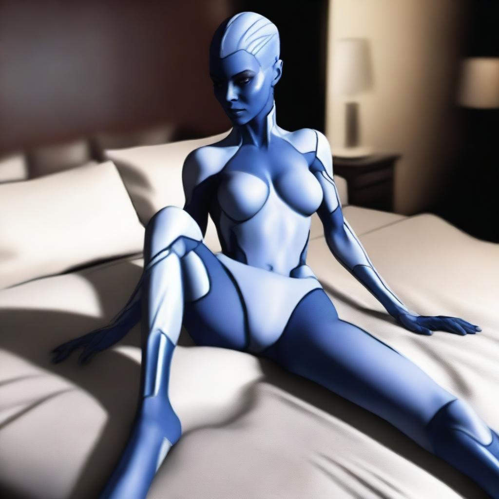 Create an image of the character Liara T'Soni from the Mass Effect video game