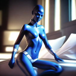 Create an image of the character Liara T'Soni from the Mass Effect video game