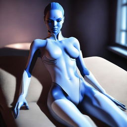 Create an image of the character Liara T'Soni from the Mass Effect video game