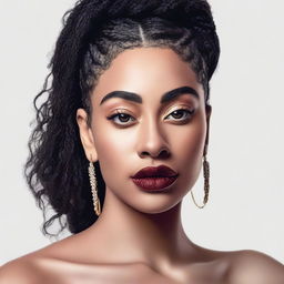 A detailed portrait of Jorja Smith, showcasing her unique style and elegance