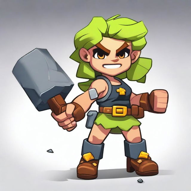 Create a character design for a female Brawl Stars character named Austin