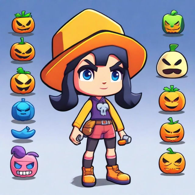 Create a Brawl Stars character for Brawl-o-ween named Merk