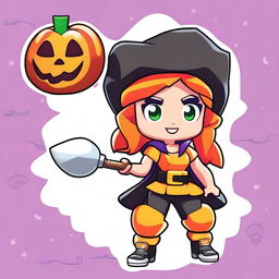 Create a Brawl Stars character for Brawl-o-ween named Merk