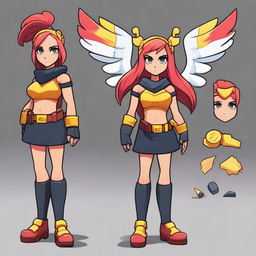 Create a character design for a Brawl Stars girl named Kremont who is a valkyrie