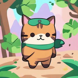 Create a Brawl Stars character that is a girl with a jaguar spirit, named Pusheen