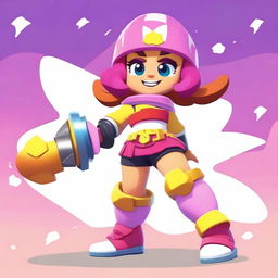 Create an image of a final boss character named Daisy from Brawl Stars