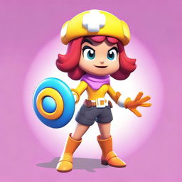 Create an image of a final boss character named Daisy from Brawl Stars