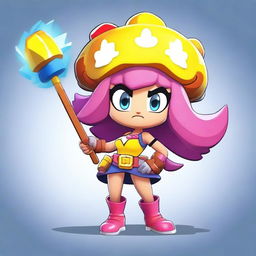 Create an image of a final boss character named Daisy from Brawl Stars