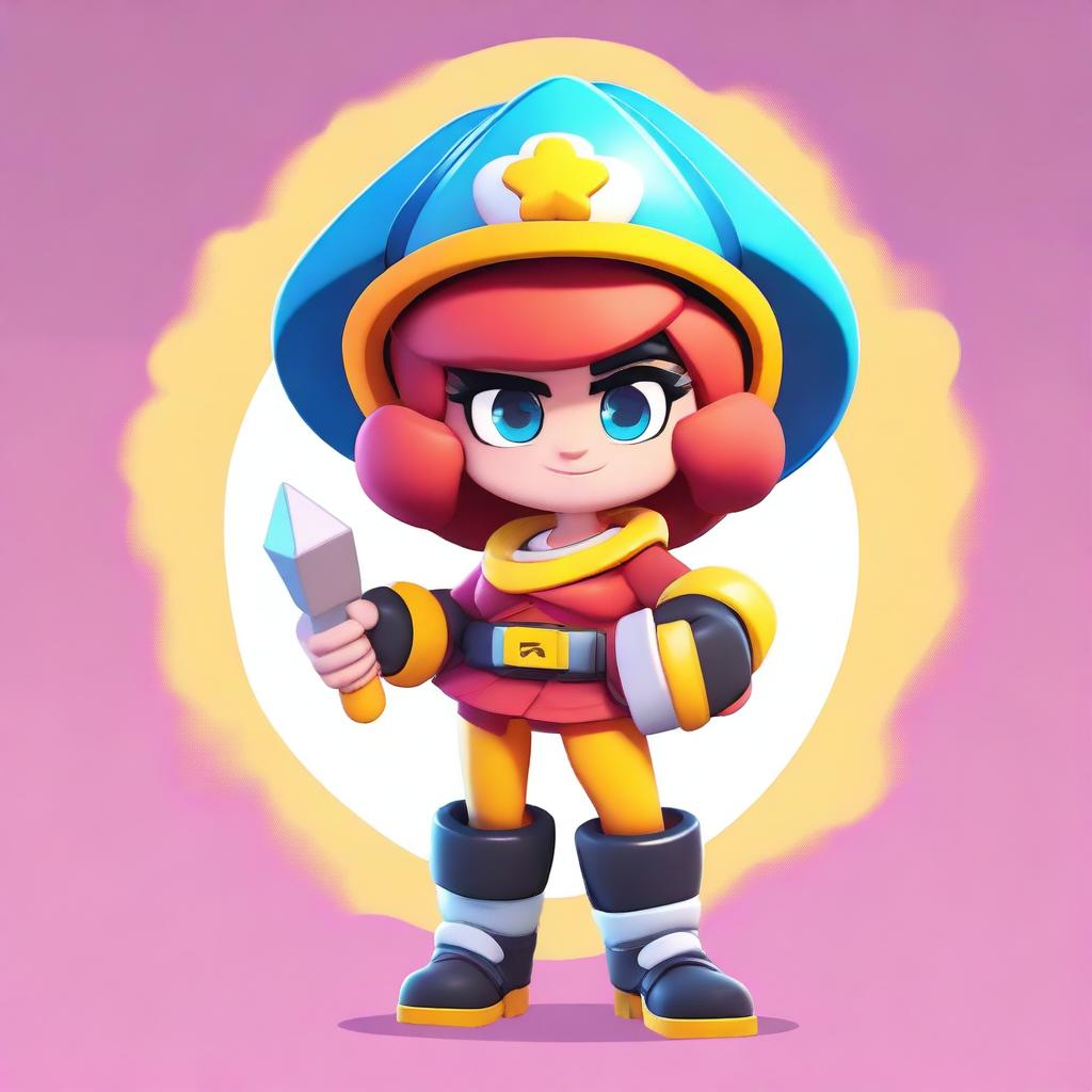 Create an image of a final boss character named Daisy from Brawl Stars