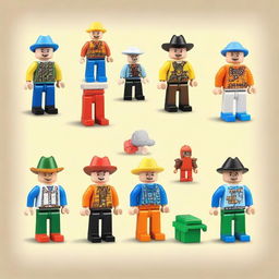 Create an image of toy mini figures named 'Little John Adventures'