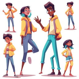 A detailed and expressive character design in a vibrant and lively style