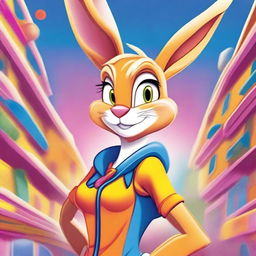 A detailed illustration of Lola Bunny, the animated character from the Looney Tunes universe