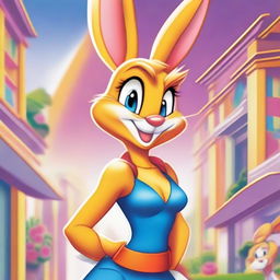 A detailed illustration of Lola Bunny, the animated character from the Looney Tunes universe