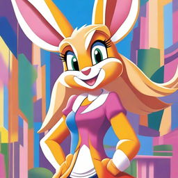 A detailed illustration of Lola Bunny, the animated character from the Looney Tunes universe