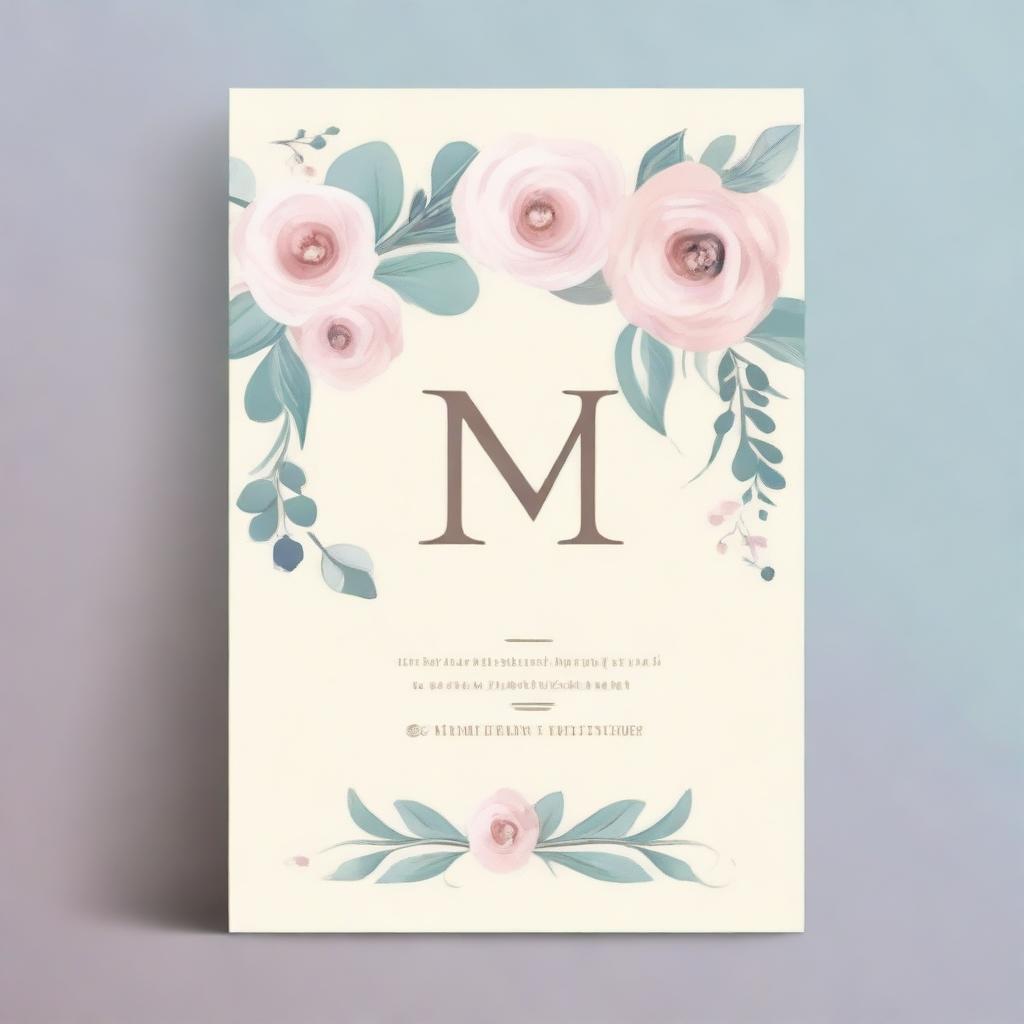 A elegant and sophisticated design featuring the letters 'M' and 'P' for a wedding booklet cover