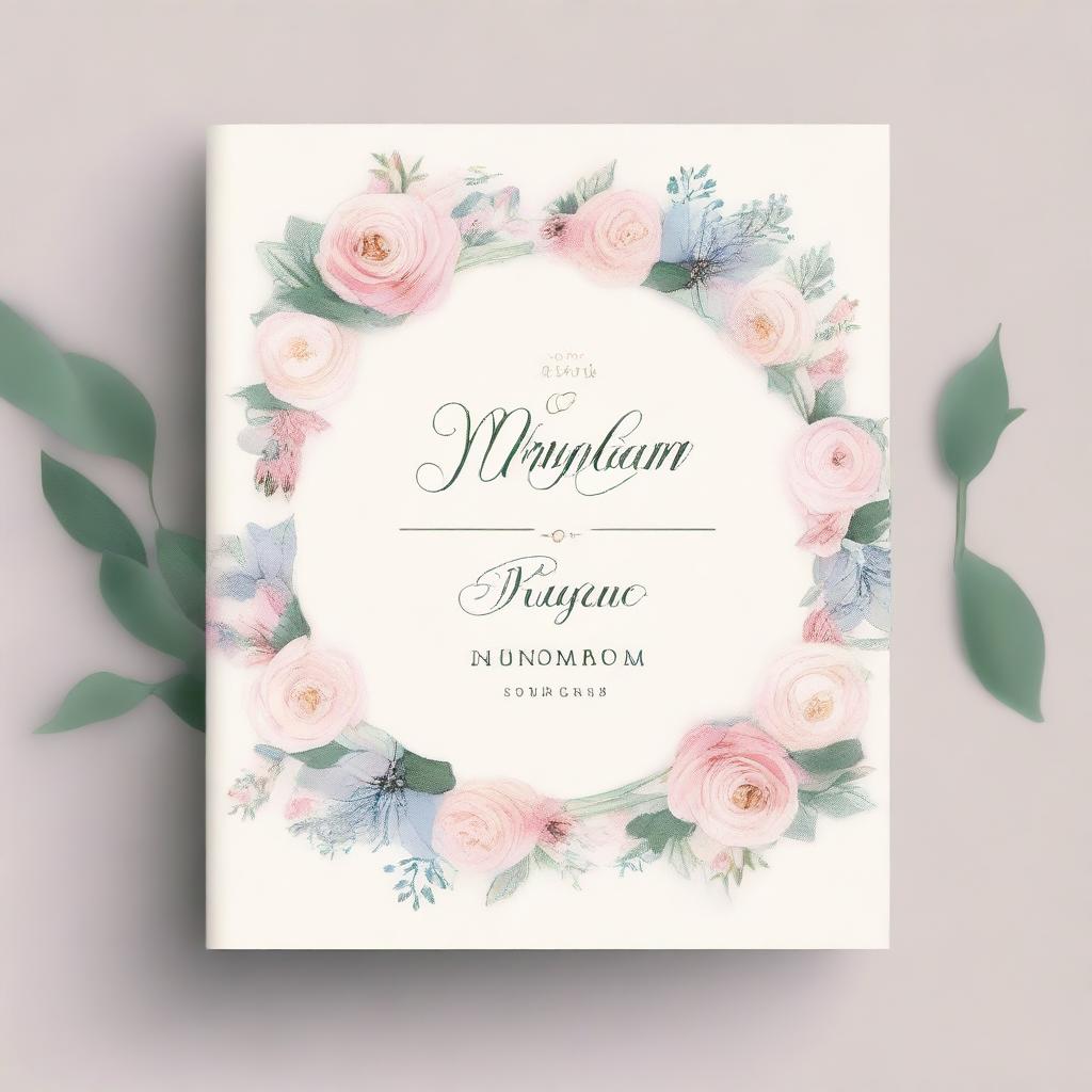 A romantic and elegant design featuring the names 'Mojgan' and 'Patrick' for a wedding booklet cover