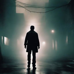 James Sunderland walking through the foggy, eerie streets of Silent Hill