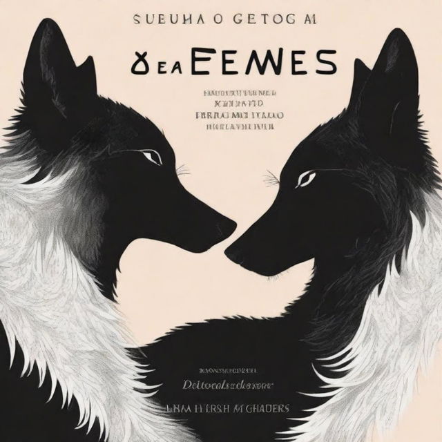 A book cover featuring a fierce black wolf and a delicate white wolf facing each other intensely