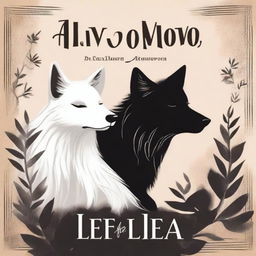 A book cover featuring a fierce black wolf and a delicate white wolf facing each other intensely