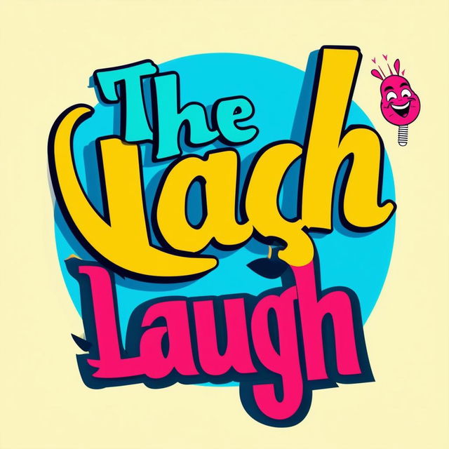 Design a lively and humorous podcast logo titled 'The Last Laugh' with bright colors, quirky font, and comedy elements like a laughing face or comedy mask