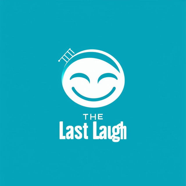 Create a minimalistic podcast logo titled 'The Last Laugh' with a clean design, limited color palette, modern font, and subtle elements like a stylized laughing face or microphone