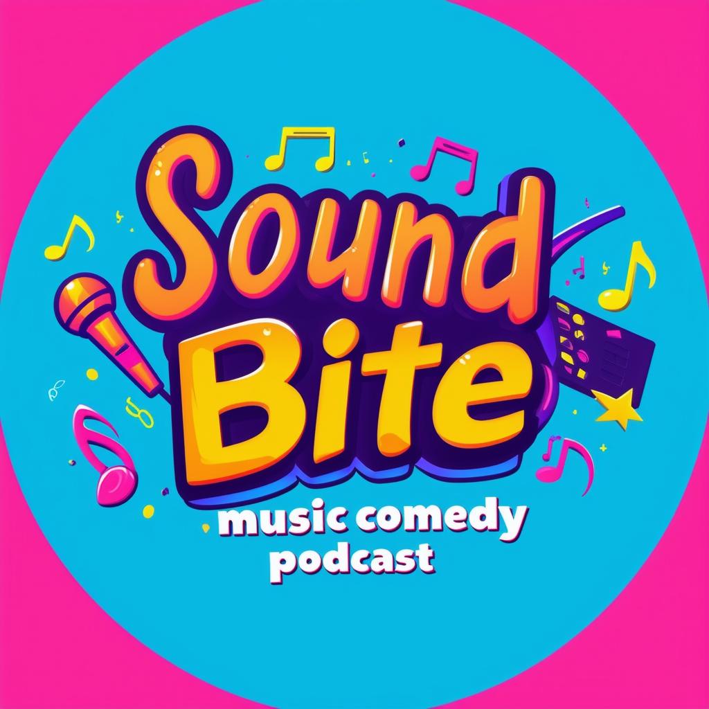 Create an engaging and humorous podcast logo for 'Sound Bite', a music comedy podcast