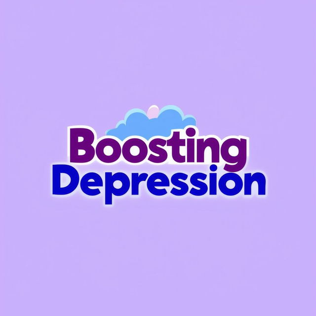 Create a modern and uplifting logo for a YouTube channel called 'Boosting Depression', featuring soothing and bright colors, friendly font, and subtle mental health awareness elements