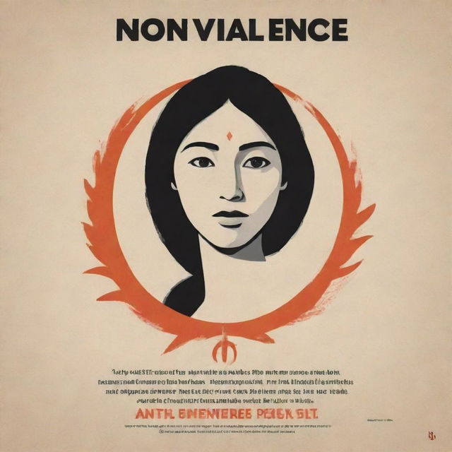 An impactful poster promoting non-violence against women. Include bold, empowering symbols and strong, supportive text