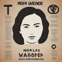 An impactful poster promoting non-violence against women. Include bold, empowering symbols and strong, supportive text