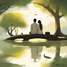 A serene and beautiful image depicting a heartfelt scene of everlasting companionship