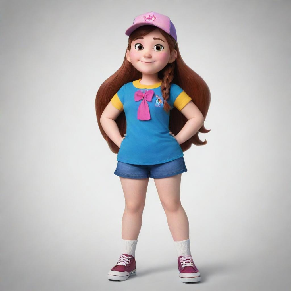 Mabel Pines from Gravity Falls, but with an alternative, imaginative outfit keeping to her quirky, upbeat style