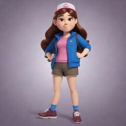 Mabel Pines from Gravity Falls, but with an alternative, imaginative outfit keeping to her quirky, upbeat style