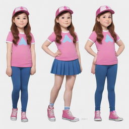 Mabel Pines from Gravity Falls, but with an alternative, imaginative outfit keeping to her quirky, upbeat style