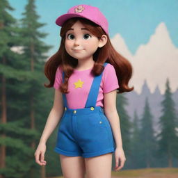 Mabel Pines from Gravity Falls, but with an alternative, imaginative outfit keeping to her quirky, upbeat style