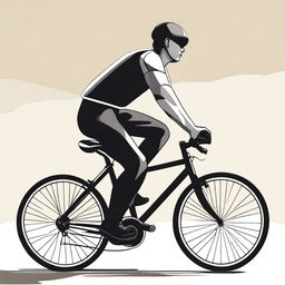 A depiction of a person with a large, pronounced posterior and a thin waist riding a bicycle