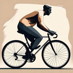 A depiction of a person with a large, pronounced posterior and a thin waist riding a bicycle