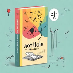 Create a colorful book cover featuring stickmen who have clearly died in strange ways