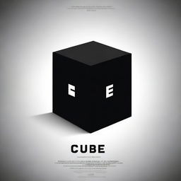 Create a thrilling movie poster for a psychopath thriller titled 'Cube'