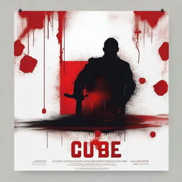 Create a thrilling movie poster for a psychopath thriller titled 'Cube'