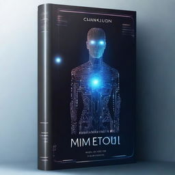 Design a book cover featuring a futuristic AI