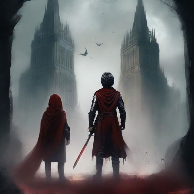 Create a dark fantasy book cover for 'The Blood of the Heir'