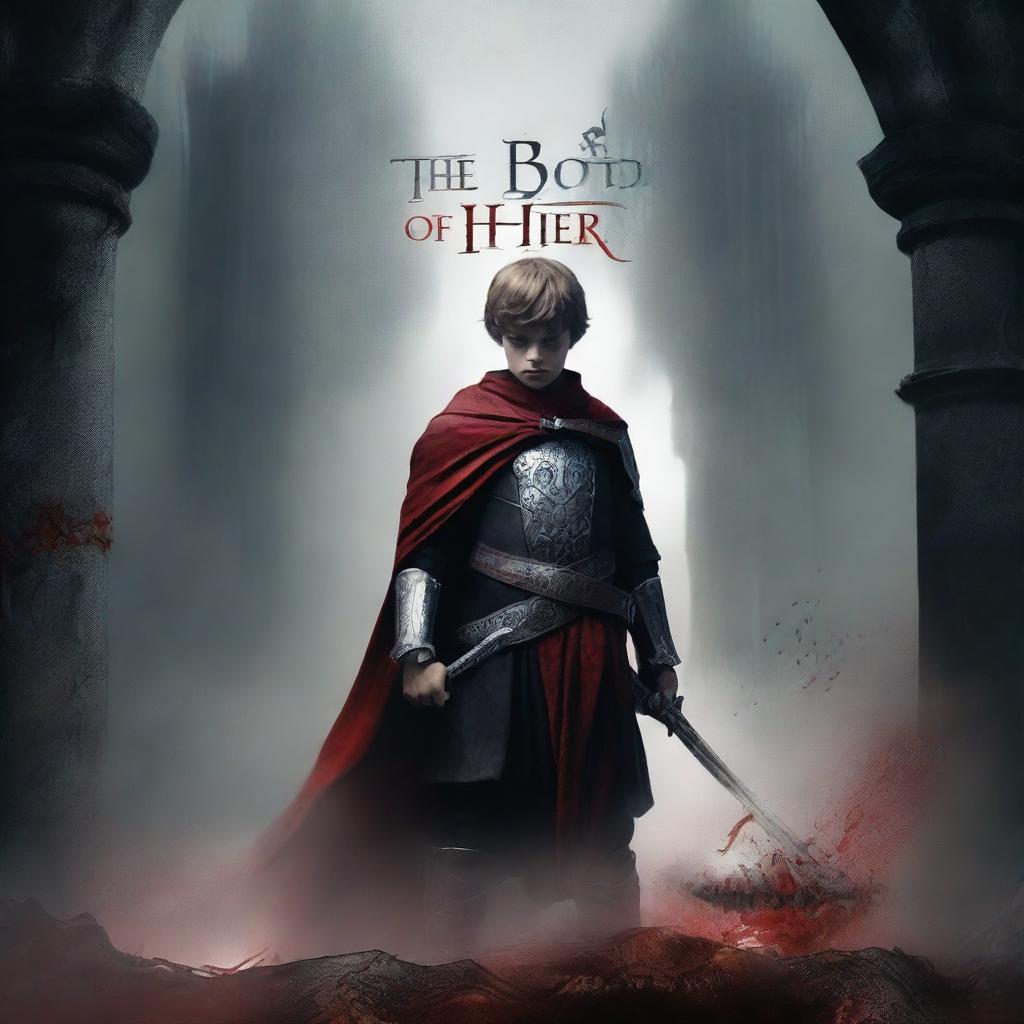 Create a dark fantasy book cover for 'The Blood of the Heir'