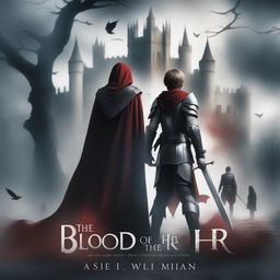 Create a dark fantasy book cover for 'The Blood of the Heir'