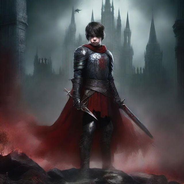 Create a dark fantasy book cover for 'The Blood of the Heir'