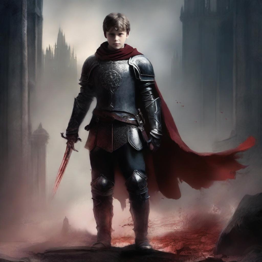 Create a dark fantasy book cover for 'The Blood of the Heir' by I