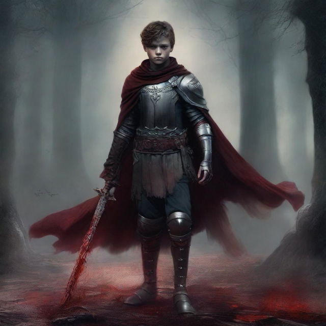 Create a dark fantasy book cover for 'The Blood of the Heir' by I